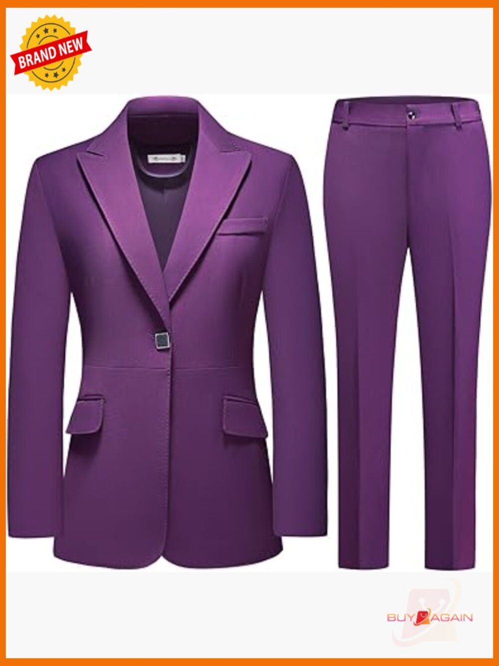 Women's 2 Piece Pantsuit Set Slim Fit Blazer Jacket Business Suit